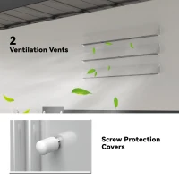 Outsunny 8' x 4' Metal Garden Shed, Backyard Tool Storage Shed with Dual Locking Doors, 2 Air Vents and Steel Frame, White(m-6)