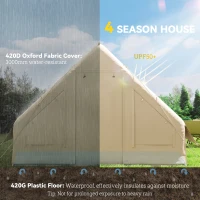 Outsunny Inflatable Camping Tent with Hand Pump, 4 Season Blow Up Tent, Waterproof and Windproof with Mesh Windows and Doors(m-5)