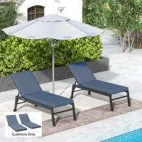 Outsunny 2-Piece Patio Chair Cushions with Backrests, Replacement Cushions for Outdoor Lounge Chair, Sky Blue(m-10)