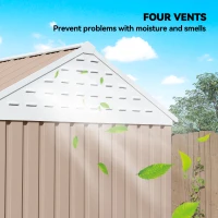 Outsunny 8' x 6' Metal Garden Storage Shed, Extra Large Outdoor Tool Storage House w/ Doors, Window and Air Vents, Brown(m-6)