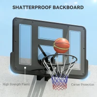 Soozier Wall Mounted Basketball Hoop, Basketball Goal Combo Kit with 43" Reinforced Shatter Resistant Backboard and All Weather Net for Indoor or Outdoor Use(m-5)