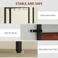 HOMCOM 5-In-1 Coat Rack Shoe Bench, Hall Tree with Bench, Shoe Cabinet, 10 Hooks for Hallway, Mud Room, Rustic Brown(m-9)