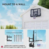 Soozier Wall Mounted Basketball Hoop, Basketball Goal Combo Kit with 43" Reinforced Shatter Resistant Backboard and All Weather Net for Indoor or Outdoor Use(m-4)