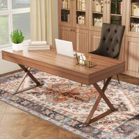 HOMCOM Area Rug 4x6, Machine Washable Rug, Non-Slip Boho Print Pattern Medallion Carpet for Living Room, Bedroom, Tawny Brown(m-10)