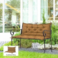 Outsunny Proch Swing Cushion, 40.5" x 40" x 4" Outdoor Bench Cushion with Backrest, 4" Thick Filling and String Ties, 2 Seater, Brown(m-8)