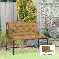 Outsunny Proch Swing Cushion, 40.5" x 40" x 4" Outdoor Bench Cushion with Backrest, 4" Thick Filling and String Ties, 2 Seater, Brown(m-1)