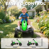 Qaba Pedal Go Kart for Kids 2-5 Years Old with Silent EVA Wheels, Metal Frame, Green(m-6)
