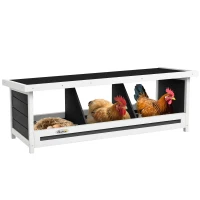 PawHut Nesting Boxes for Chickens, Chicken Coop Accessories with Asphalt Roof for Indoor Outdoor Use, Up to 3 Hens(m-11)