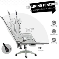 HOMCOM Cute Racing Gamer Chair, PU Leather Gaming Chair with Footrest, Headrest and Lumbar Support, Black(m-6)