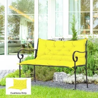 Outsunny Proch Swing Cushion, 40.5" x 40" x 4" Outdoor Bench Cushion with Backrest, 4" Thick Filling and String Ties, 2 Seater, Yellow(m-8)