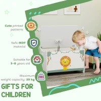 Qaba Toy Chest, Kids Storage Chest with Lid, Safety Hinges and Groove Handles for Boys, Girls, Green(m-7)