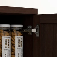 HOMCOM 63" Kitchen Storage Cabinet, 5-tier Pantry Cabinet with Doors and Adjustable Shelves for Dining Room, Dark Brown(m-10)