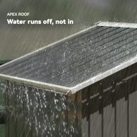 Outsunny 6.5x3.5ft Metal Garden Storage Shed for Outdoor Tool Storage with Double Sliding Doors and Vents, Dark Grey(m-6)