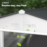 Outsunny 11' x 9' Metal Storage Shed Garden Tool House with Double Sliding Doors, 4 Air Vents for Backyard, Patio, Silver(m-8)