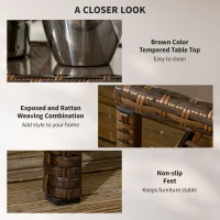 Outsunny 4 Piece Rattan Patio Furniture Set, Conversation Set with Swivel Glider Chairs Table Loveseat for Garden, Patio, Cream(m-7)