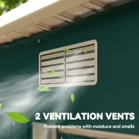 Outsunny 7'x 4' Metal Patio Storage Shed Garden Lockable Shed Tool Utility Storage Unit, Green(m-7)
