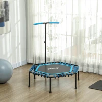 Soozier 45" Rebounder Trampoline for Adults, Quiet Bungee Rebounder with LED Lights and Adjustable Handle, Blue(m-10)