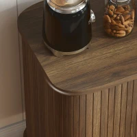 HOMCOM 35.4" Sideboard Buffet Cabinet with Storage, Nordic Coffee Bar Cabinet with Slatted Tambour Doors and Metal Legs, Walnut(m-9)