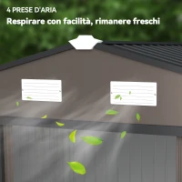 Outsunny 9.1'x6.4'x6.3' Garden Storage Shed w/ Foundation Kit Metal Tool Storage House w/ Double Doors Brown(m-9)