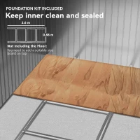 Outsunny Outdoor Shed Garden Storage Shed Tool Storage Building with 4 Vents and 2 Sliding Doors, 9 x 6 FT, Brown(m-6)