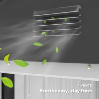 Outsunny 6.5x3.5ft Metal Garden Storage Shed for Outdoor Tool Storage with Double Sliding Doors and Vents, Dark Grey(m-7)