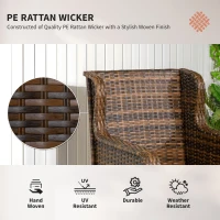 Outsunny 4 Piece Rattan Patio Furniture Set, Conversation Set with Swivel Glider Chairs Table Loveseat for Garden, Patio, Cream(m-4)