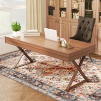 HOMCOM Area Rug 5x7, Machine Washable Rug, Non-Slip Boho Print Pattern Medallion Carpet for Living Room, Bedroom, Tawny Brown(m-10)