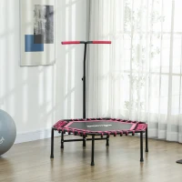 Soozier 45" Rebounder Trampoline for Adults, Quiet Bungee Rebounder with LED Lights and Adjustable Handle, Pink(m-10)