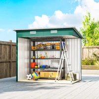 Outsunny 7'x 4' Metal Patio Storage Shed Garden Lockable Shed Tool Utility Storage Unit, Green(m-9)