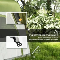 Outsunny Instant Automatic Camping Dome Tent Portable with 4 Doors and 4 Windows for 4 Person, Green(m-7)