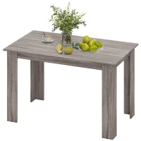 HOMCOM 47" Kitchen Table for 4-6 People, Dining Table with Wood Effect for Dining Room, Light Grey(m-2)