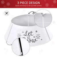HOMCOM Christmas Tree Collar, Steel Tree Ring Skirt, Home Xmas Decoration for Christmas Tree, 26" x 26" x 9", White(m-7)
