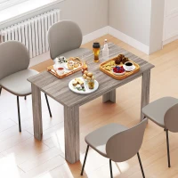 HOMCOM 47" Kitchen Table for 4-6 People, Dining Table with Wood Effect for Dining Room, Light Grey(m-9)