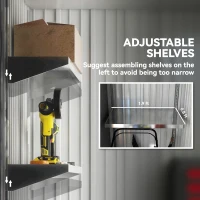 Outsunny Outdoor Sheds Storage, Small Steel Lean-to Shed with Adjustable Shelf, Lock, Gloves, 5' x 3' x 6', Dark Gray(m-5)
