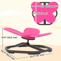 Qaba Butterfly-Shaped Kids Swivel Chair, Non-Slip Sit and Spin Sensory Chair for Training Body Coordination, Pink(m-3)