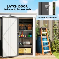 Outsunny Outdoor Sheds Storage, Small Steel Lean-to Shed with Adjustable Shelf, Lock, Gloves, 5' x 3' x 6', Dark Gray(m-7)