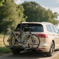 HOMCOM Hitch Bike Rack for Car, 200 lbs 2 Bike Rack with Platform Style, Safety Strap for 2" Receiver, Black(m-1)