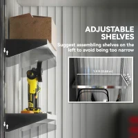 Outsunny Outdoor Sheds Storage, Small Steel Lean-to Shed with Adjustable Shelf, Lock, Gloves, 5' x 3' x 6', Gray(m-5)