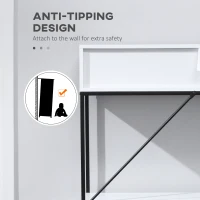 HOMCOM Modern Console Table with 2 Drawers, 2 Tier Entryway Table with storage Shelf, Narrow Sofa Table for Living Room, Hallway, White(m-6)