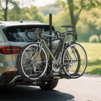 HOMCOM Hitch Bike Rack for Car, 200 lbs 2 Bike Rack with Platform Style, Safety Strap for 2" Receiver, Black(m-8)