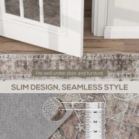 HOMCOM 8x10 Area Rug, Vintage Machine Washable Rug, Non-Slip Floor Carpet for Living Room, Bedroom, Dining Room, Tan(m-7)