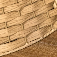 HOMCOM 27 inch Rustic Christmas Tree Skirt, Plastic Woven Christmas Tree Collar for Party, Holiday, Home Decoration, Natural(m-9)