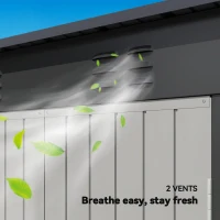 Outsunny 9' x 4' Galvanized Steel Garden Storage Shed with Lockable Doors, Gloves and 2 Air Vents for Backyard, Patio, Lawn(m-9)