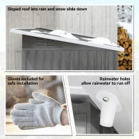 Outsunny 7' x 4' Galvanised Steel Outdoor Storage Shed, Garden Shed with Window, Lockable Wide Door and Air Vents, Dark Grey(m-7)