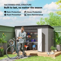 Outsunny 9' x 4' Galvanized Steel Garden Storage Shed with Lockable Doors, Gloves and 2 Air Vents for Backyard, Patio, Lawn(m-4)