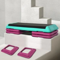 Soozier 3.9"/5.9"/7.9" Aerobic Stepper Exercise with Non-Slip Top for Home, Office, Indoor, Outdoor, Multicolour(m-10)