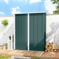Outsunny 5' x 3' Outdoor Storage Shed, Steel Garden Shed with Single Lockable Door, Tool Storage Shed for Backyard, Green(m-9)
