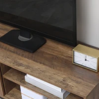 HOMCOM Retro TV Cabinet for TVs up to 50", TV Stand with Compartment and Adjustable Shelf, Media Console with Sliding Door for Living Room, Coffee(m-9)