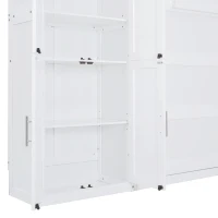 Queen Size Murphy Bed with Cabinets, Space-saving Design and Integrated Storage, Easy assembly, 117.5" L x 16" W x 88" H, White(m-8)