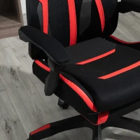 Vinsetto Racing Gaming Chair, Ergonomic Computer Chair with Footrest, Headrest, High Back Recliner Swivel Seat with Adjustable Height, Black Red(m-11)